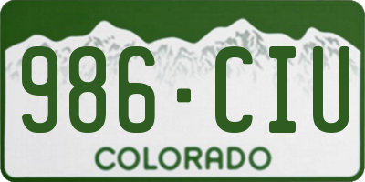 CO license plate 986CIU
