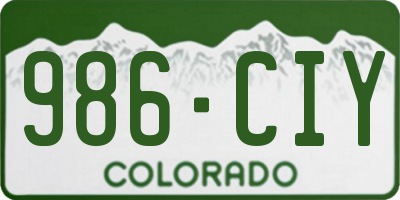 CO license plate 986CIY