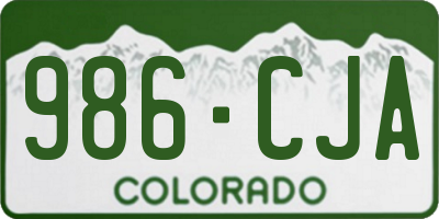 CO license plate 986CJA