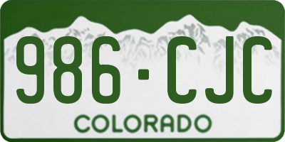 CO license plate 986CJC