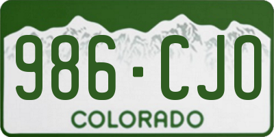 CO license plate 986CJO