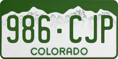 CO license plate 986CJP