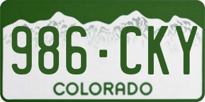 CO license plate 986CKY