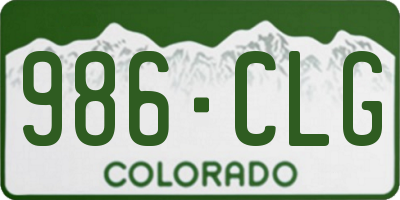 CO license plate 986CLG