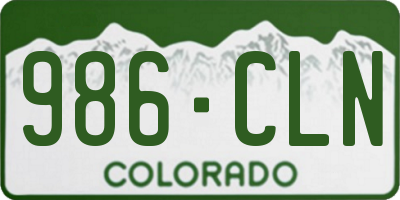 CO license plate 986CLN