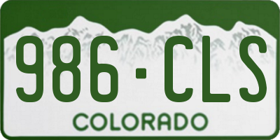 CO license plate 986CLS