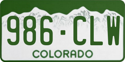 CO license plate 986CLW