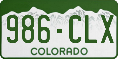 CO license plate 986CLX