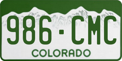 CO license plate 986CMC