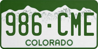 CO license plate 986CME