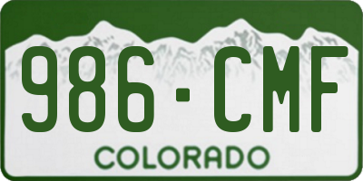 CO license plate 986CMF