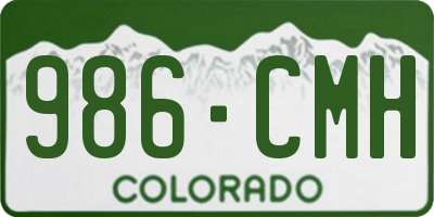 CO license plate 986CMH