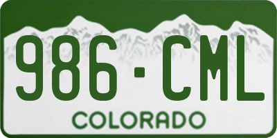 CO license plate 986CML