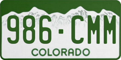 CO license plate 986CMM