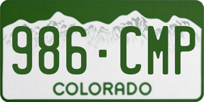 CO license plate 986CMP