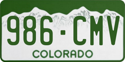 CO license plate 986CMV