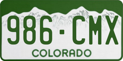 CO license plate 986CMX
