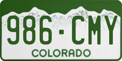 CO license plate 986CMY