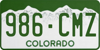 CO license plate 986CMZ