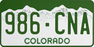 CO license plate 986CNA