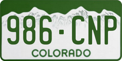 CO license plate 986CNP