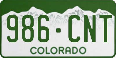 CO license plate 986CNT