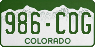 CO license plate 986COG