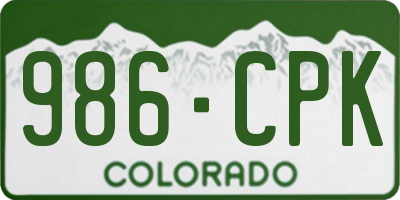 CO license plate 986CPK
