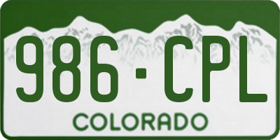 CO license plate 986CPL