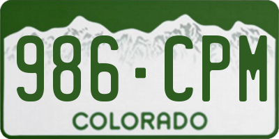 CO license plate 986CPM
