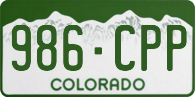 CO license plate 986CPP