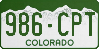 CO license plate 986CPT