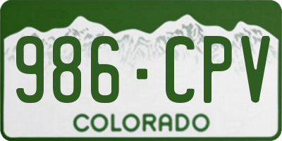 CO license plate 986CPV