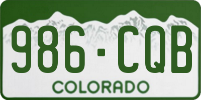 CO license plate 986CQB