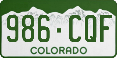 CO license plate 986CQF