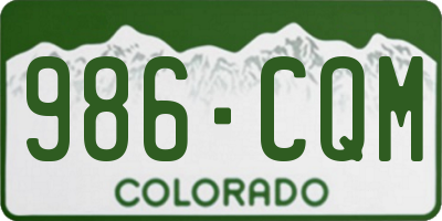 CO license plate 986CQM