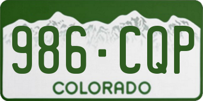 CO license plate 986CQP