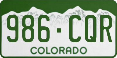 CO license plate 986CQR