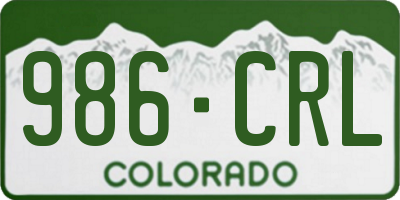 CO license plate 986CRL