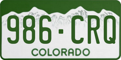 CO license plate 986CRQ