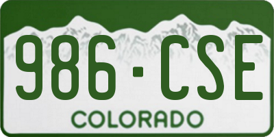 CO license plate 986CSE