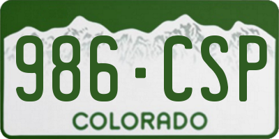 CO license plate 986CSP