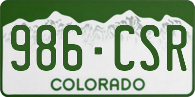 CO license plate 986CSR