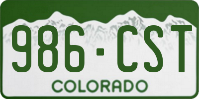 CO license plate 986CST