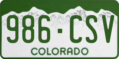 CO license plate 986CSV