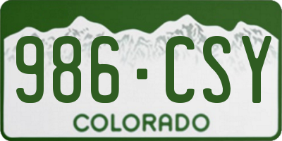 CO license plate 986CSY