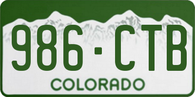 CO license plate 986CTB