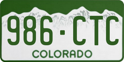 CO license plate 986CTC