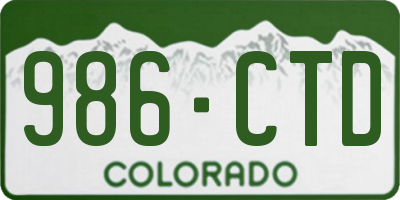 CO license plate 986CTD