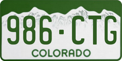 CO license plate 986CTG